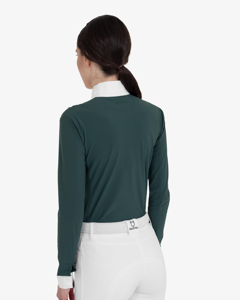 Equestro Women's Perforated Long-Sleeved Competition Polo Shirt