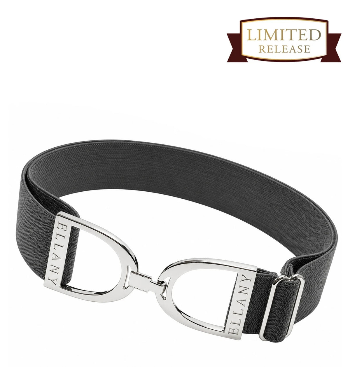 Ellany™ Elastic Belt 1.5" Smoke with Silver Stirrup LIMITED Collection