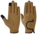 Halter Ego® Riding Gloves - Caramel & Smoked Topaz Crystal Logo