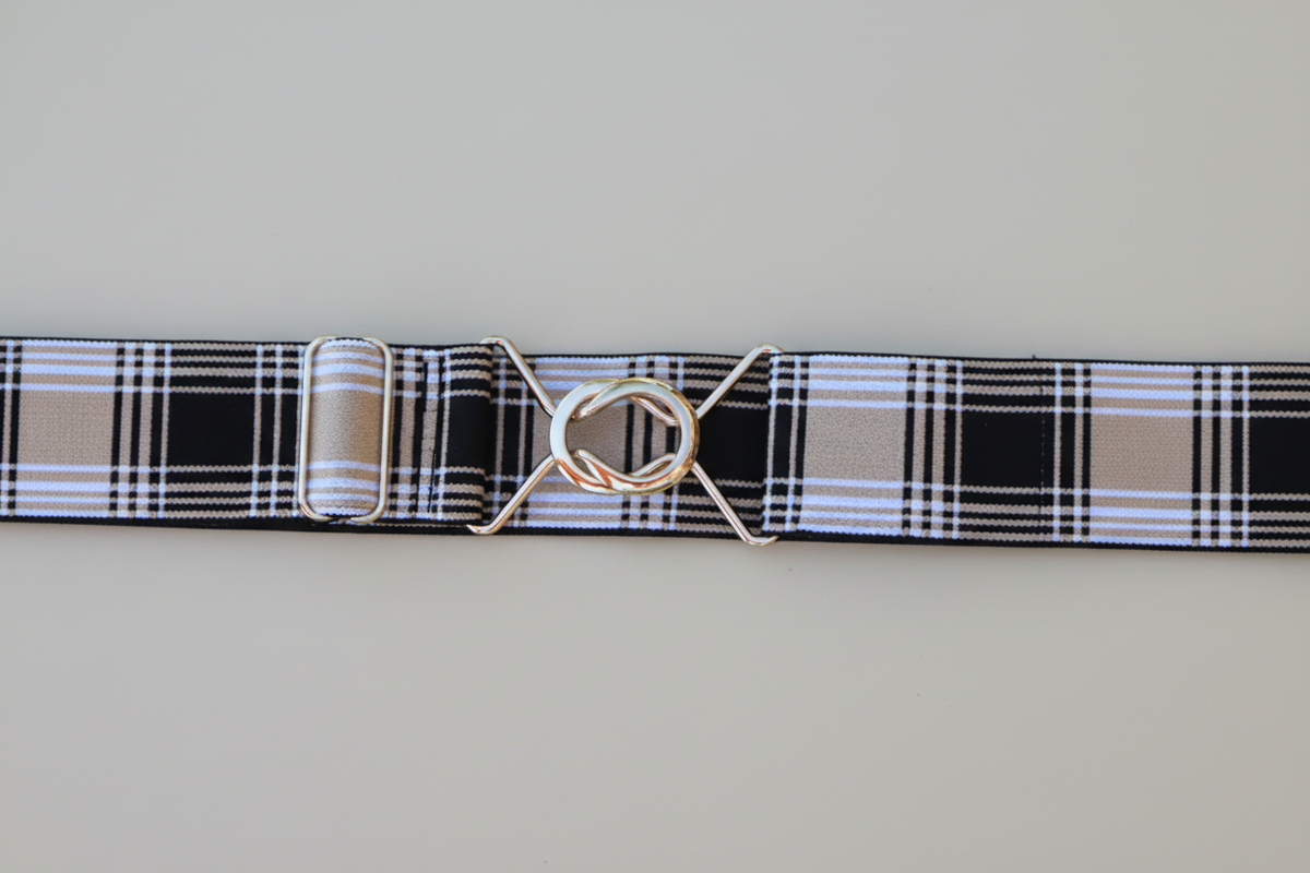 Comfort Fit Belt - 1.5" Tan "Burberry" Plaid