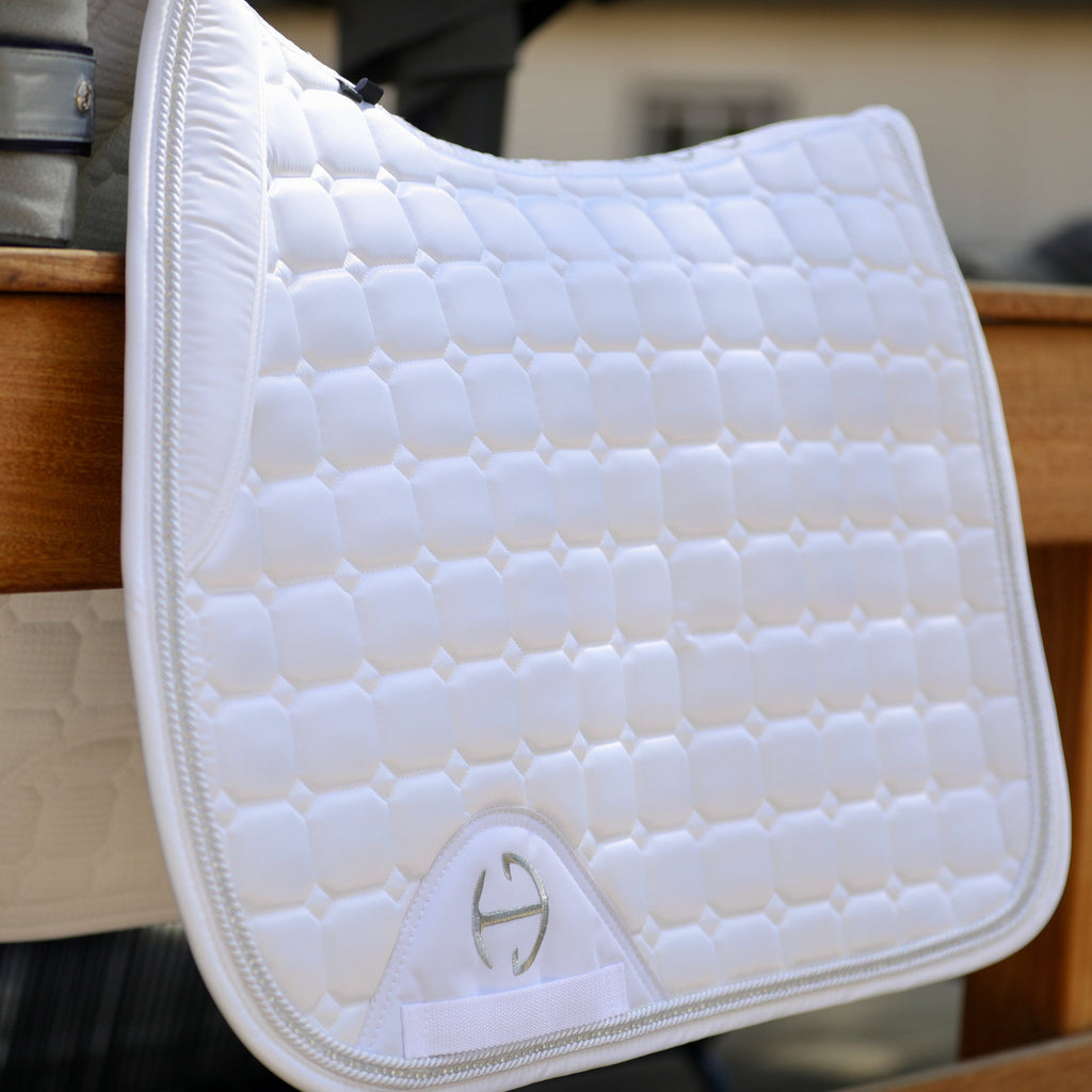 Satin Classic Jump Competition Saddle Pad - White