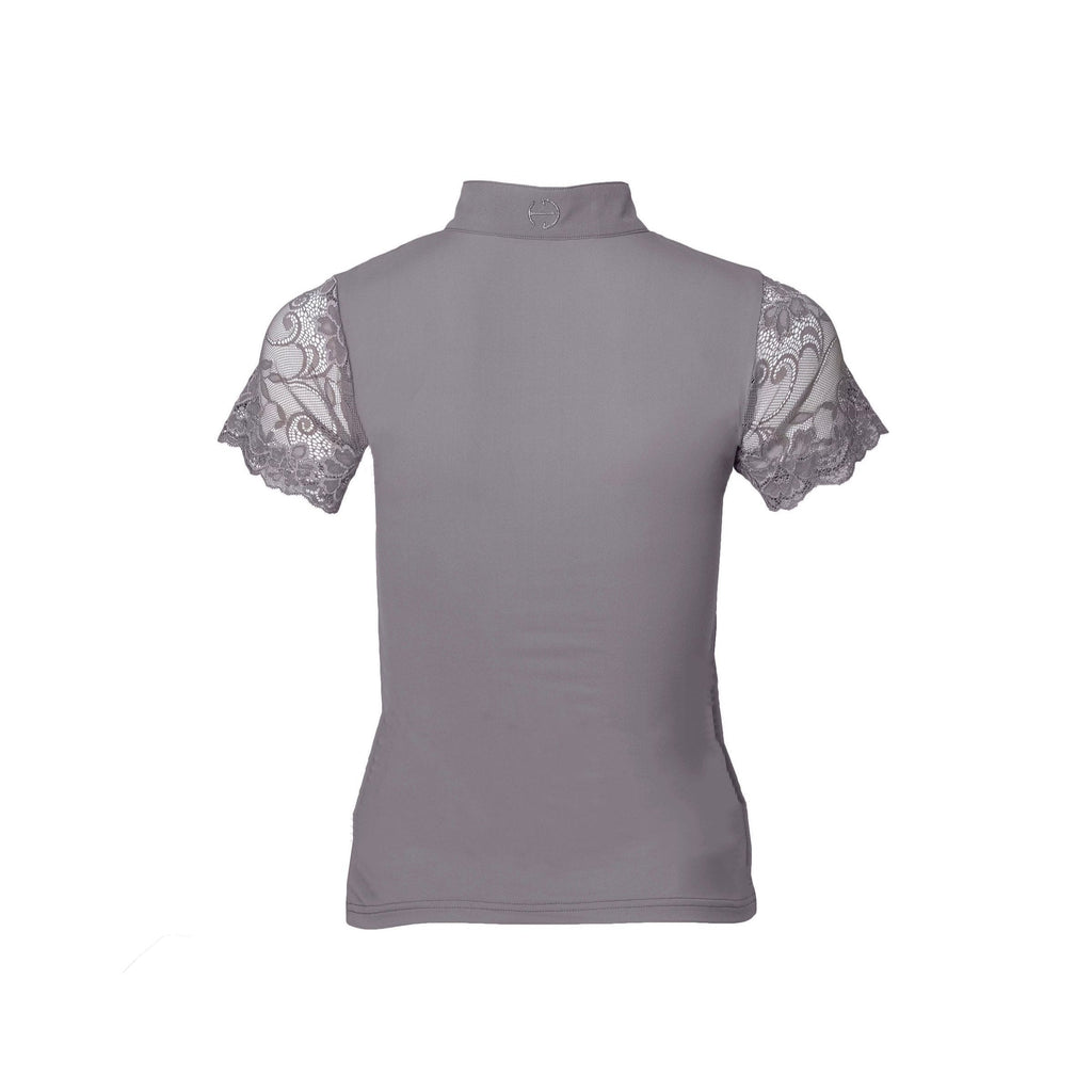 Tara Short Sleeve Lace Competition Shirt - Dove Grey