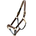 Catalonia Metallic Bronze Black Leather Halter