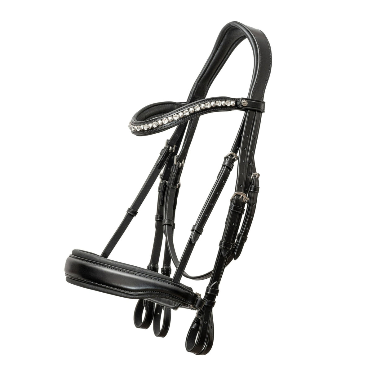 Brixton Non-Patent Black Leather Double Bridle - UPDATED DESIGN
