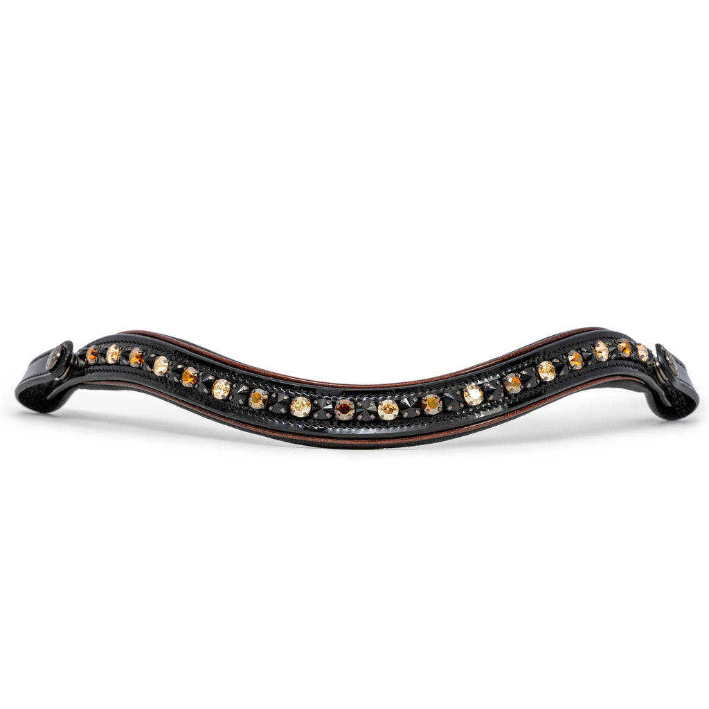 🤎 The Aachen Rolled Black Patent Leather Snaffle Bridle