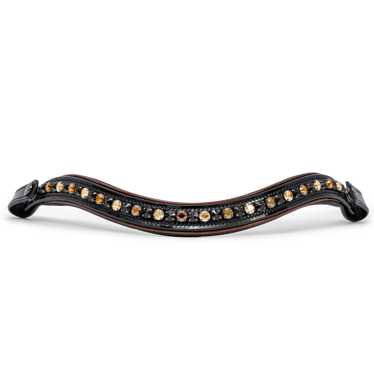 🤎 The Aachen Rolled Black Patent Leather Snaffle Bridle
