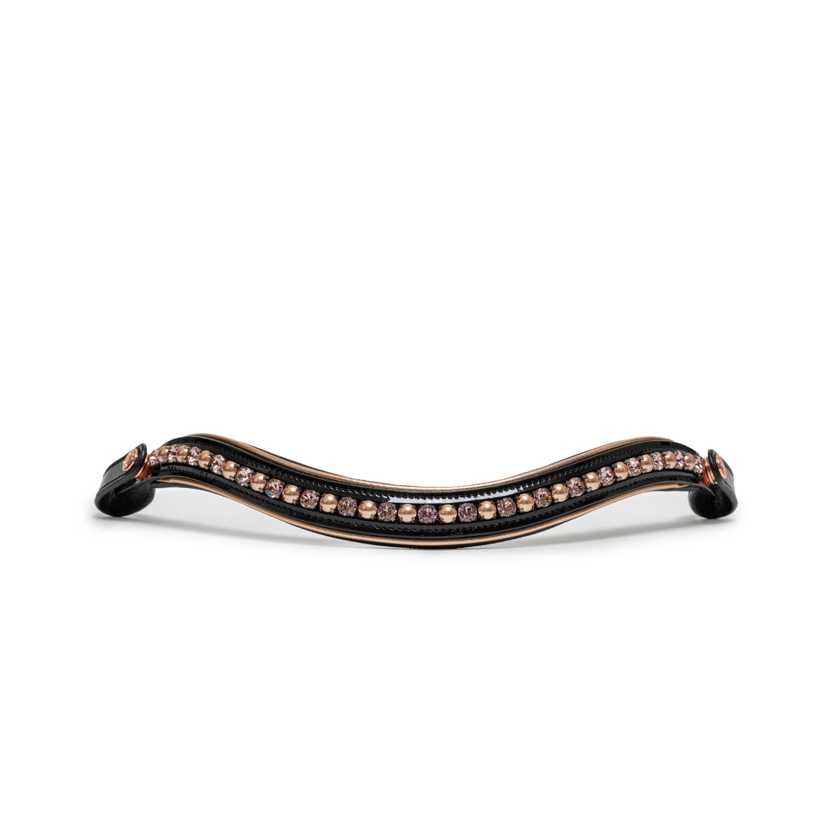 Aurelia Black Patent & Rose Gold Snap Browband