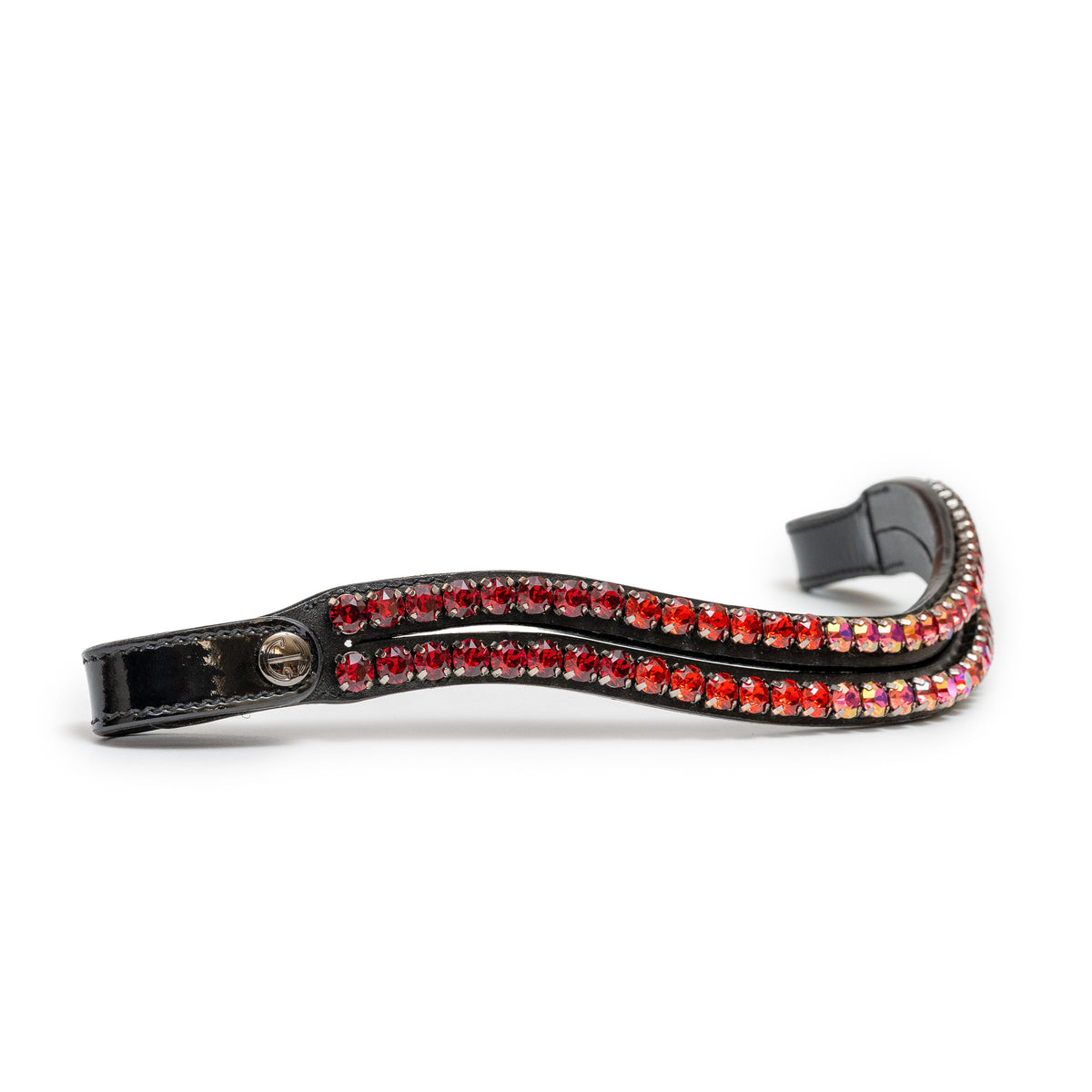 Limelight Two Row Wave Browband - Scarlet Flame
