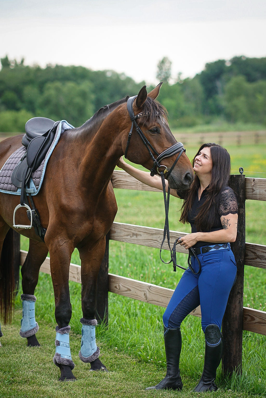 Evolution Contrast Full Seat Breeches - Cobalt Blue & Navy Blazer Seat