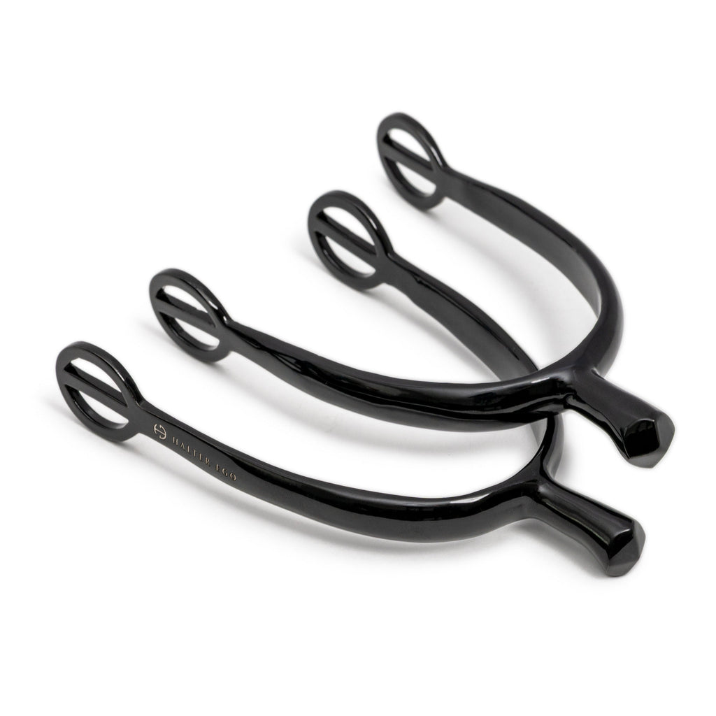 Gloss Black Spurs With 3D Shank