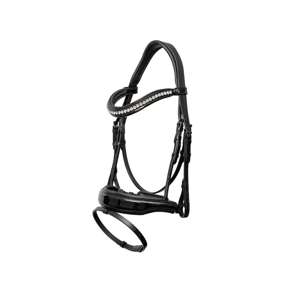 Valentina Black Patent Sparkle Snaffle Bridle
