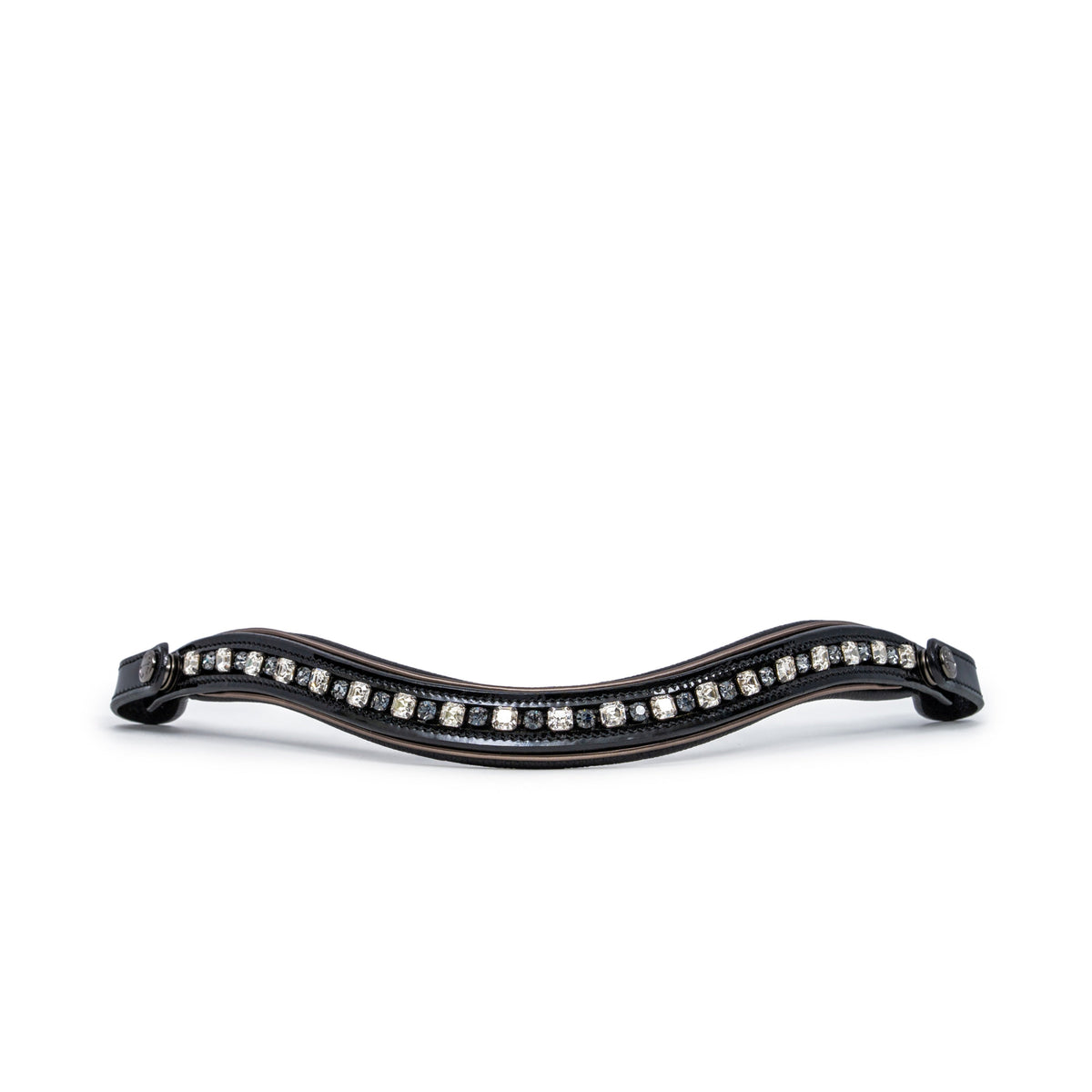 Ocala Black Patent Leather Snaffle Bridle With Removable Flash