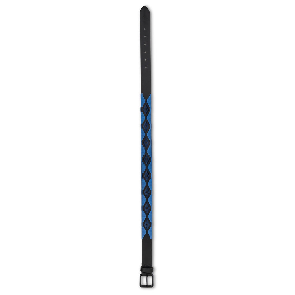 Azul Nocturno - Midnight  & Sky Blue Black Leather Polo Belt