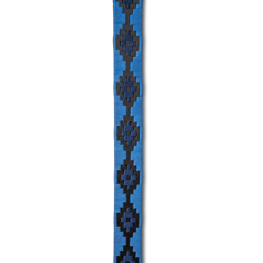 Azul Nocturno - Midnight  & Sky Blue Black Leather Polo Belt