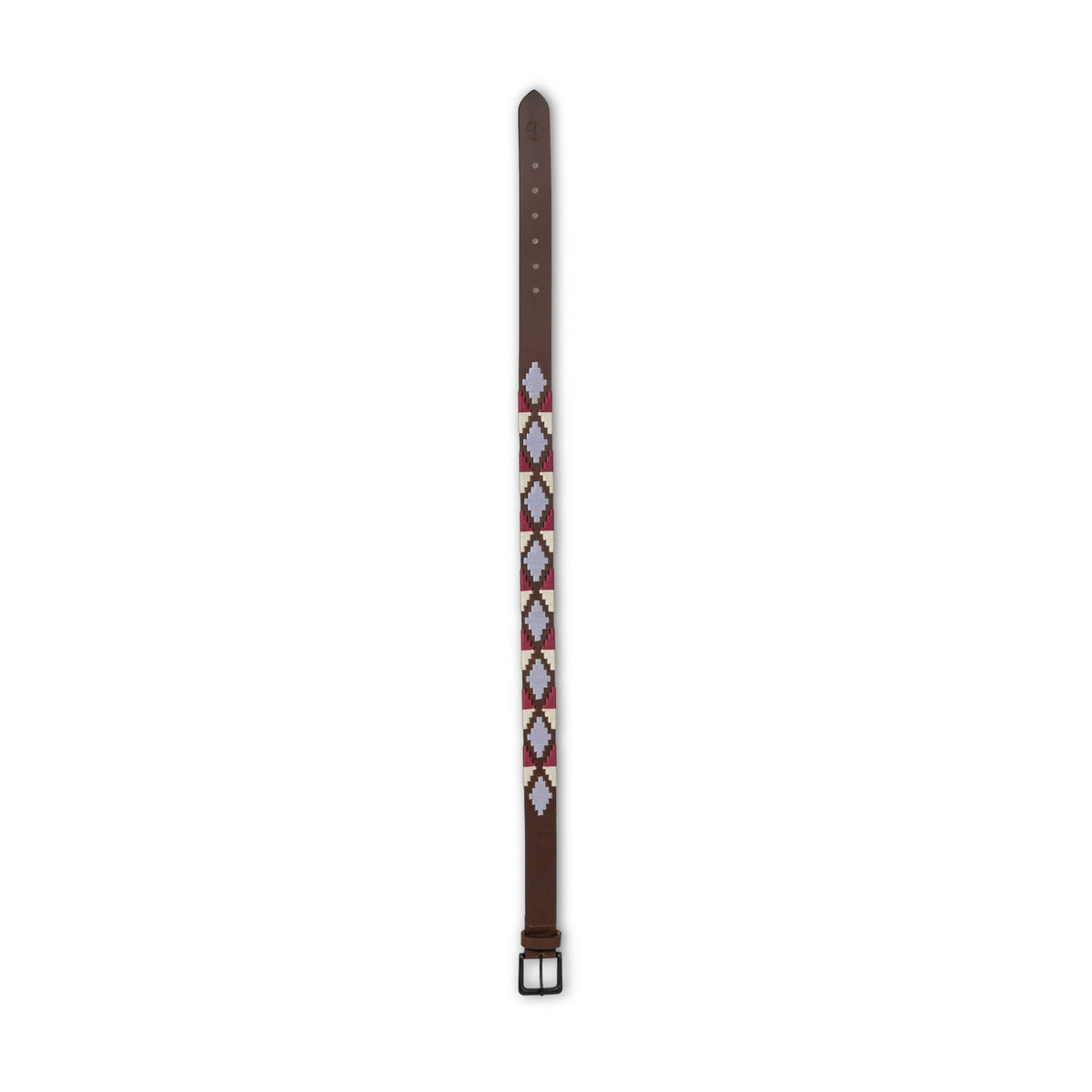 Viñedo - Burgundy, Lavender Ice Blue, Brown & Ivory Brown Leather Polo Belt