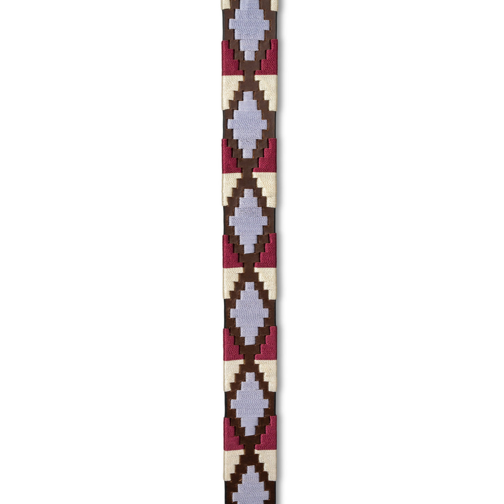 Viñedo - Burgundy, Lavender Ice Blue, Brown & Ivory Brown Leather Polo Belt