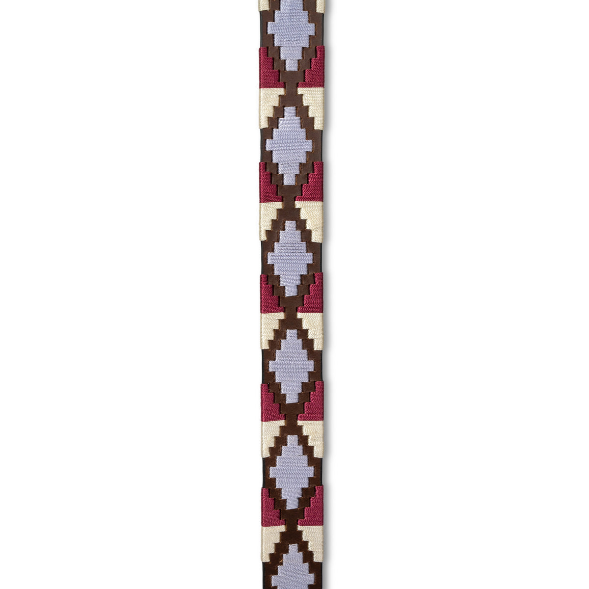 Viñedo - Burgundy, Lavender Ice Blue, Brown & Ivory Brown Leather Polo Belt