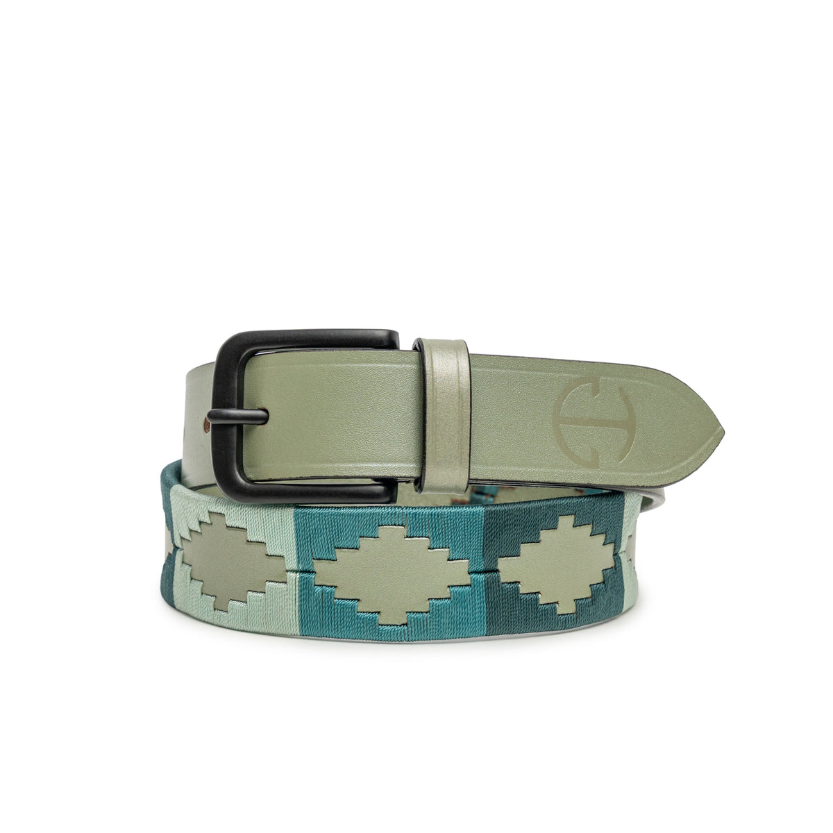 Sea Glass Leather Polo Belt
