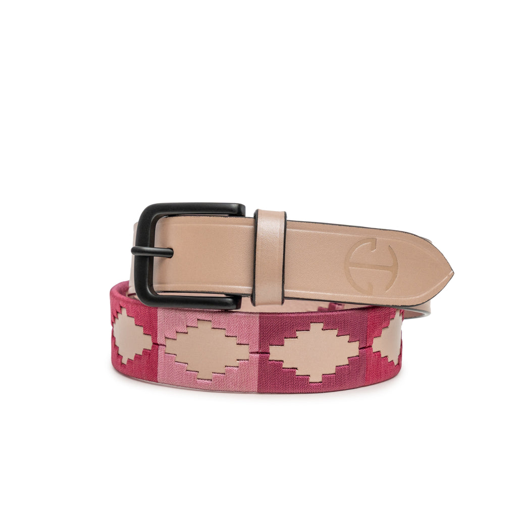 Rosé Lumière Leather Polo Belt