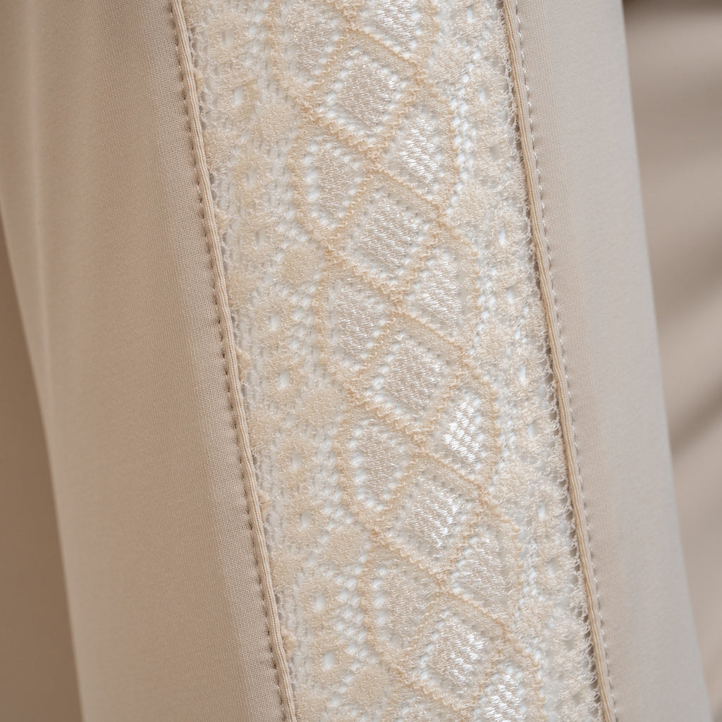 Annabelle - Long Sleeve Lace Riding Top - Latte