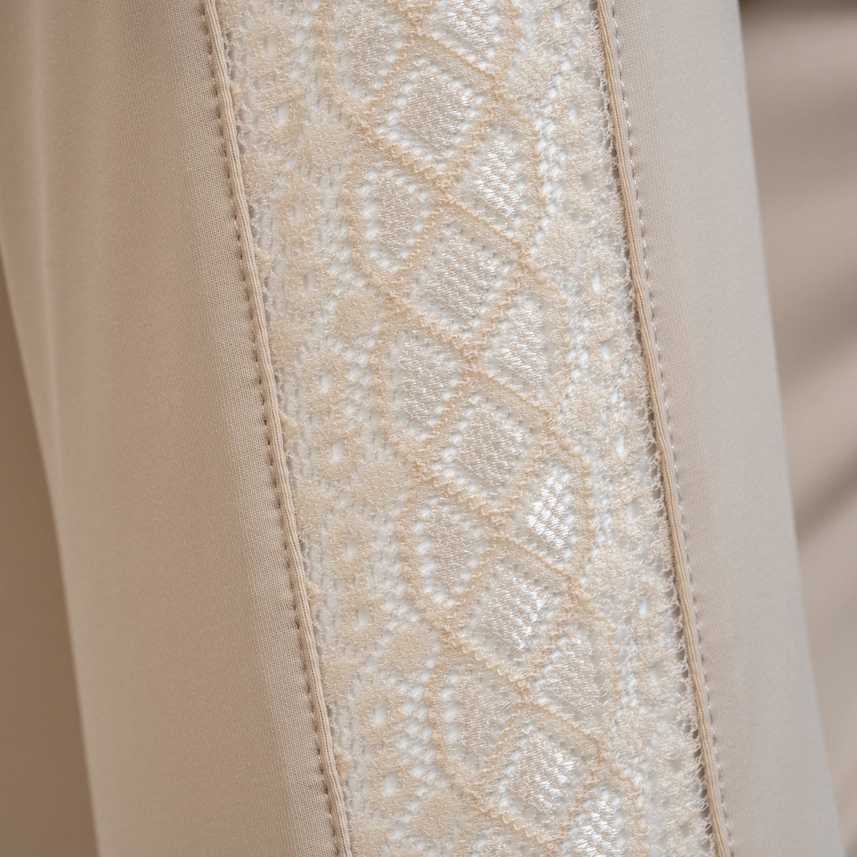 Annabelle - Long Sleeve Lace Riding Top - Latte