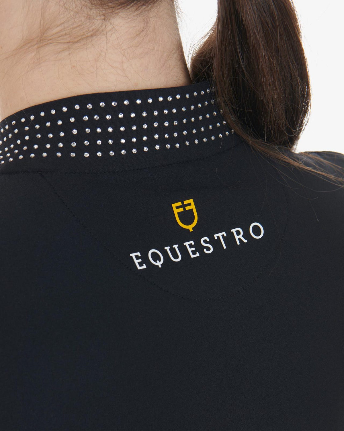 Equestro Women's Technical Training Polo Shirt with Rhinestones
