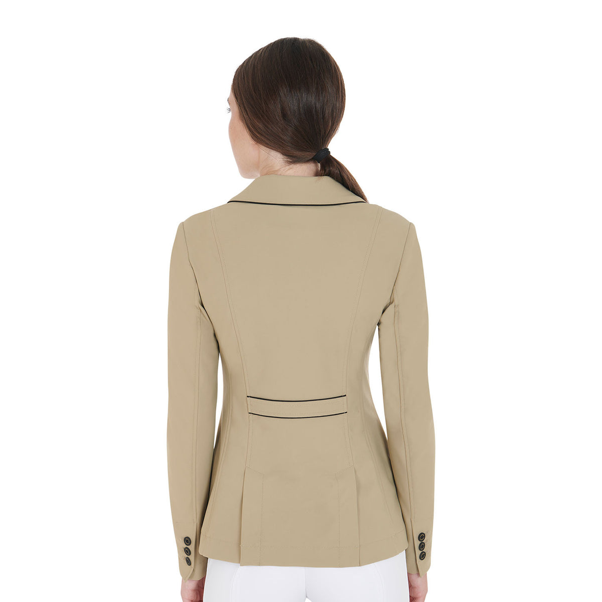 Equestro Women's Competition Jacket with Zip and Buttons
