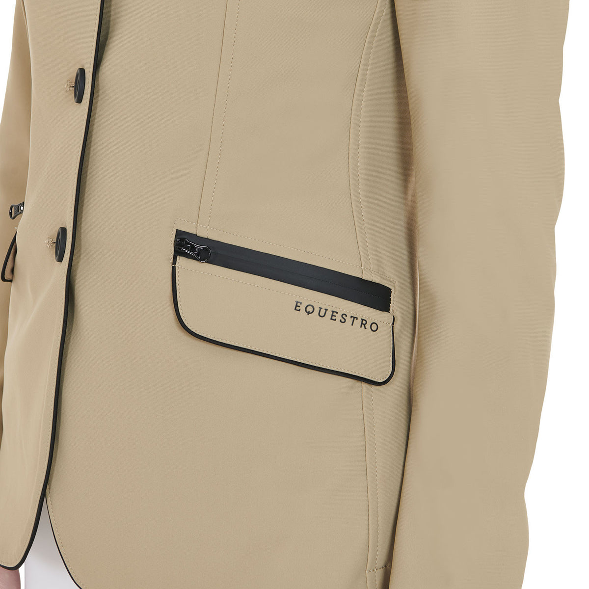 Equestro Women's Competition Jacket with Zip and Buttons