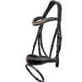 🖤 The Gotham Black Patent Snaffle Bridle – Patent Leather | Croc Print | Ombre Austrian Crystal Browband