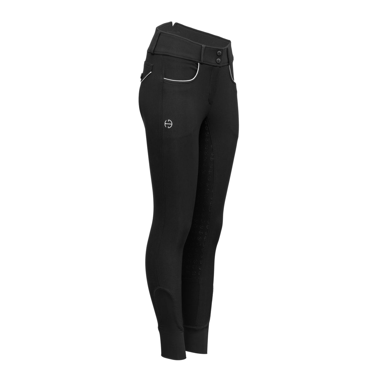 Evolution Full Seat Breeches - Jet Black and Metallic Silver - High Waisted