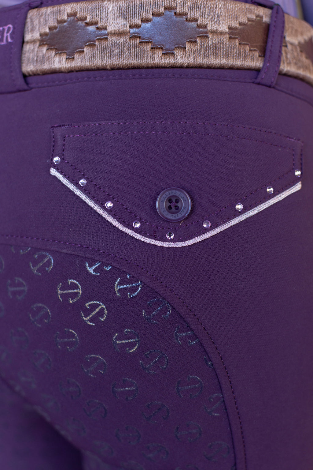 Crystal Evolution Full Seat Breeches - Dark Plum - HIGH WAIST