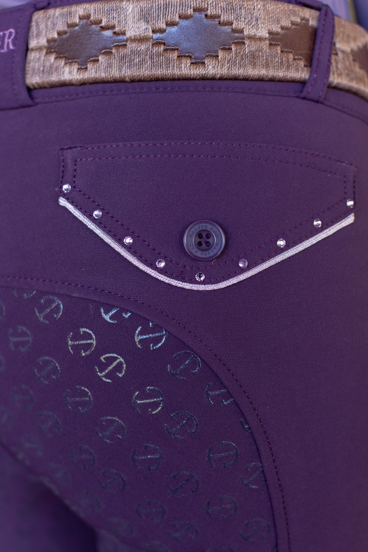 Crystal Evolution Full Seat Breeches - Dark Plum - HIGH WAIST