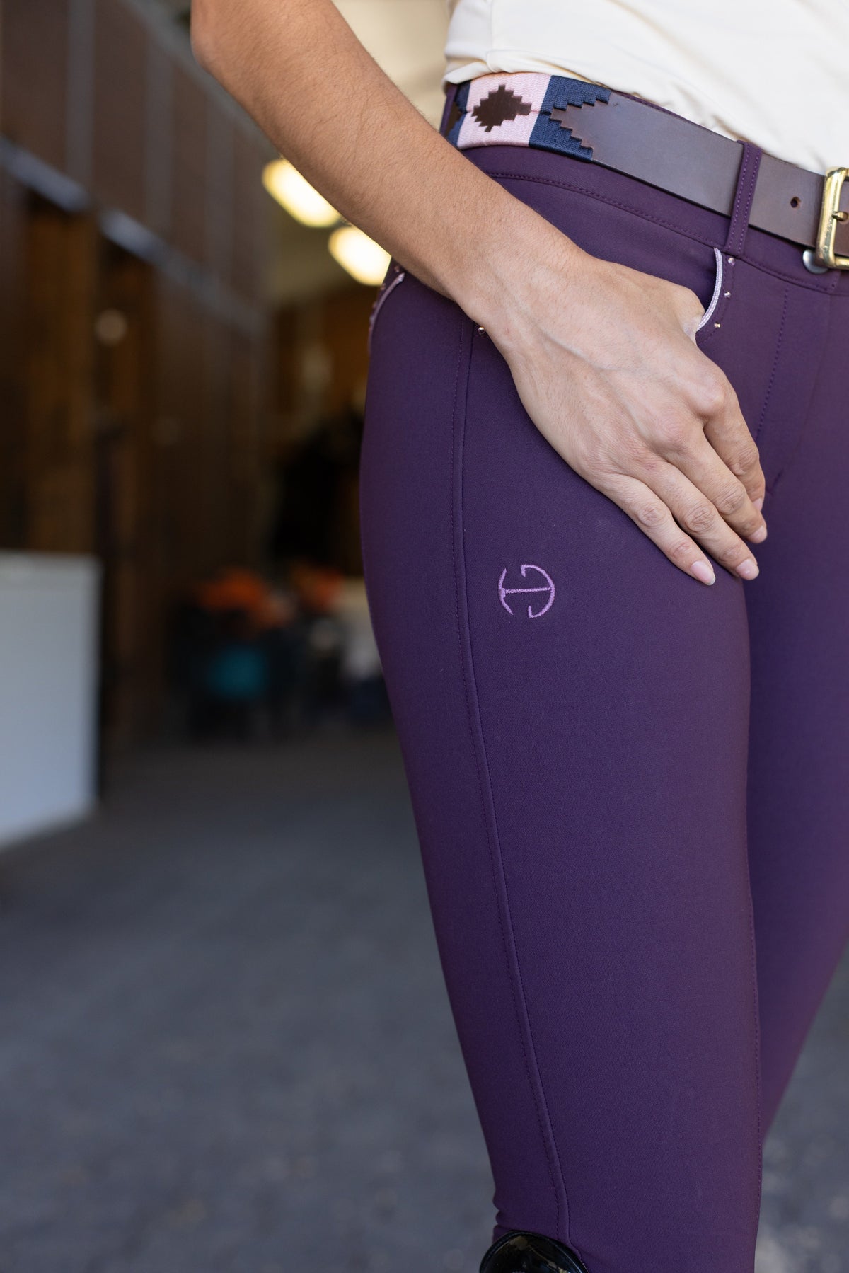 Crystal Evolution Full Seat Breeches - Dark Plum - HIGH WAIST