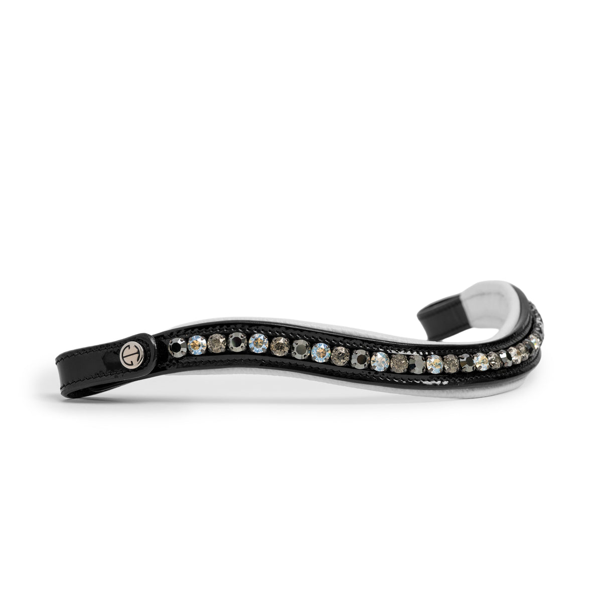 ❄️ Mont Blanc Black Patent Double Bridle With White Padding