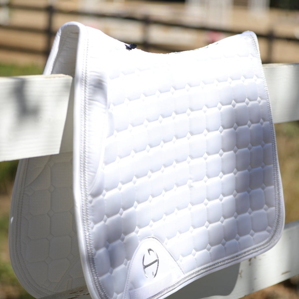 Satin Classic Jump Competition Saddle Pad - White