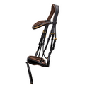 The Palermo Black Patent Leather Snaffle with Brown Padding