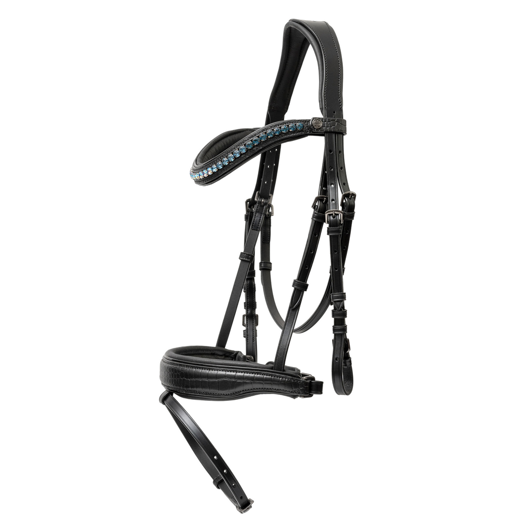 Doc Marten Black Leather Snaffle Bridle with Removable Flash