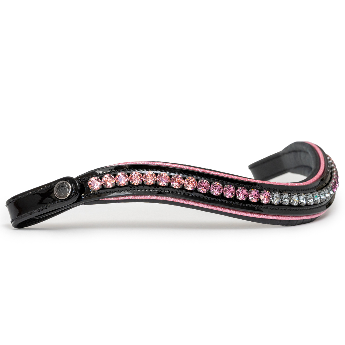 The Ellie Black Patent Leather Snaffle Bridle With Removable Flash