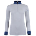Roxana - French Gray & Cadet Blue Long Sleeve Riding Shirt